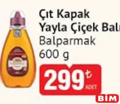 BALPARMAK ÇIT KAPAK YAYLA ÇİÇEK BALI 600 G